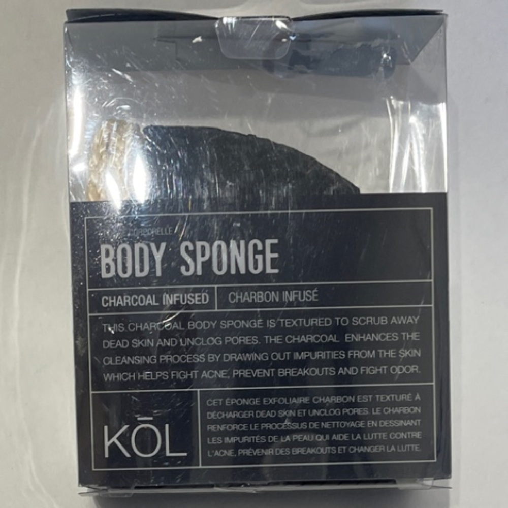 Charcoal Infused Body Sponge - Black